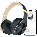 DOQAUS Bluetooth Headphones Over Ear, 90H Playtime Wireless Headphones with App Control 9 EQ, Hi-Fi Stereo Sound Headset for Travel & Commute, Foldable Memory Foam Comfort
