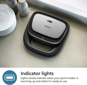 Philips 5000 Sandwich Maker – Black Non-Stick Grill