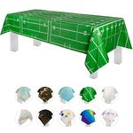 Football Field - Super Bowl Party 6 Pack Premium Disposable Plastic Tablecloth 54 Inch. x 108 Inch. Rectangle Table Cover by Grandipity