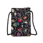 Signare Tapestry Mini Crossbody Phone Bag, Ladies Purse for Phone, Mobile Phone Bag, Phone Purse, Smart Phone Bag (Jacobean Dream)