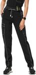 FIGS Ukwala High Waisted Cargo Scrub Pants for Women - Black/White, Medium - Tall