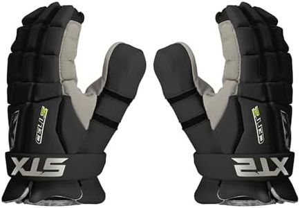 STX Cell VI™ Lacrosse Goalie Gloves, Large, Black, Pair