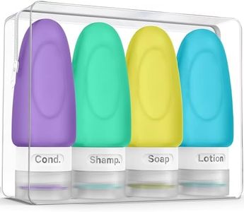 Dot&Dot Leak Proof Travel Bottles for Toiletries - 4 Pack Silicone Travel Toiletry Bottles - Travel Shampoo and Conditioner Bottles with TSA Quart Bag - 1 oz Travel Size Bottles