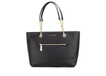 Michael Kors Jet Set Medium Front Pocket Chain Top Zip Tote, Black, Medium