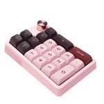 KZZI K20 Wireless Number Pad,3 Mode (BT*3/2.4G/USB-C) Rechargeable Mechanical Numpad for Window/Mac/Android, Numeric Keypad with Aluminum Alloy Knob, RGB Light, Full Key Hot Swappable(Pink-Purple)