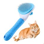 Katyaa Cat Brush, Dog Slicker Brushes Pet Soft Brush One Button for Shedding Removes Loose Undercoat Mats Tangled Hair Grooming Brush for Pet Massage-Self Cleaning