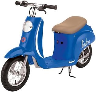 Razor Pocket Mod Miniature Euro 24V Electric Kids Ride On Retro Moped Scooter, Speeds up to 15 MPH and 10 Mile Range, for Ages 13 and Up, Blue