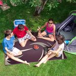 Stylish Camping SD8185 8-Feet x 18-Feet Graphic Swish Outdoor RV Reversible Patio Mat, Burgundy/Tan