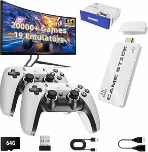 SMARTCAM M15 Game Stick 22000+ INBUILT Video Game Console Retro Classic 3D 4K Full HD with 2 Wireless Gamepad Plug & Play Video Game 64GB