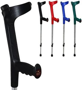 Stampelle Ortopediche Regolabili in altezza (2 unità) Made in Italy in Vari Colori Ultraleggere, Stampelle Canadesi, Stampelle antiscivolo (NERO)