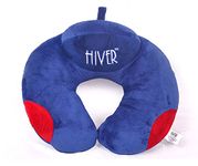 Hiver Memory Foam Neck Travel Pillow Neck Pillow with Elevated Headrest (Velvet)