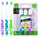 Lingito Travel Toothbrush, Folding Toothbrush Built in Cover, Travel Size Toothbrush for Hiking, Camping, Traveling, Portable Toothbrushes, Collapsible Travel Toothbrush Kit (3 Pack Soft-Multicolor)