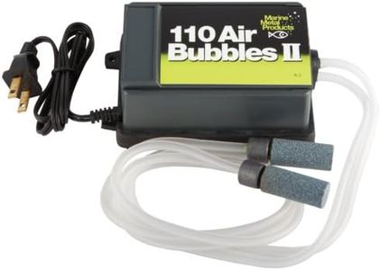 Marine Metal A-2 Air Bubbles Pump with Tubing & Air Stones for Live Bait (110 Volts), Black