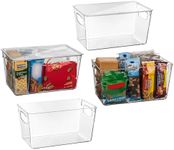 ClearSpace Plastic Pantry Organization and Storage Bins with Lids – Perfect Kitchen Organization or Kitchen Storage – Fridge Organizer, Refrigerator Organizer Bins, Cabinet Organizers