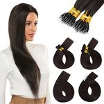 Yamel Training Hair, Nano Ring Bead Hair Extensions Medium Brown Straight 16 Inch 100g Synthetic Hair Extensions for Training