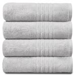 GC GAVENO CAVAILIA Extra Large Bath Sheet - Egyptian Cotton Towels Jumbo Bath Sheet - 4 Pack Water Absorbent & Quick Dry Towel Set, White