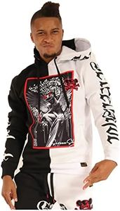 SCREENSHOT Mens Urban Premium Fleece Hoodie - NYC Streetwear Fashion Embroidery Patch Gel Print Hooded Sweatshirt, H11263-black/White, XX-Large