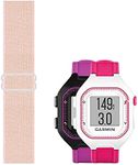 C2D JOY Stretchy Loop Nylon Strap Compatible with Garmin forerunner 25 Watch Band Replacement Accessory Adjustable Elastic - Small Version Watch (Pink)