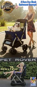 HPZ Pet Rover Stroller – Midnight Blue, Foldable Dog & Cat Carrier