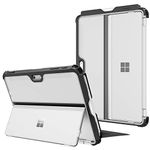 Fintie Hard Case for Microsoft Surface Go 3 2021 / Surface Go 2 2020 / Surface Go 2018, Shockproof Folio Protective Rugged Cover Compatible with Type Cover Keyboard + Original Kickstand, Frost Clear