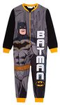 DC Comics Batman Onesie for Boys Fleece All in One Kids Pyjamas Pjs Zipped Loungewear Black 7-8 Years