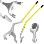 OKSTENCK Tire Changer, 17.5" to 24" Steel Tire Mount Demount Tool Kit, Tubeless Truck Bead Breaker Manual Tire Changing Tools (Yellow)