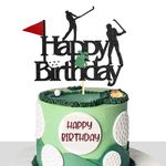 Sotpot Golf Cake Toppergolf For Birthday Party Decorations,1Pcs Golf Party Decor Golf Ball Cupcake Toppers For Sport Theme Man Boy Girl Birthday Party Supplies