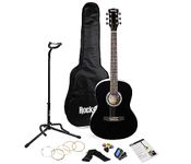 RockJam Acoustic Guitar Kit with Stand, Gig Bag, Tuner, Picks, Plectrum Holder, Spare Strings & Lessons