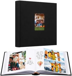 Aevdor 4x6 Photo Album with Writing Space Holds 240 4x6 Photos or 120 5x7 Photos, Linen Cover Acid Free Pages 4x6 Photo Book, Photo Album 4x6 5x7 with Memo for Family Wedding Baby Kid Pictures, Black