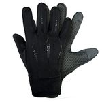 ZaySoo Outdoor Warm Velvet Touch Screen Gloves Black Lines Design (Full Gloves, Black)