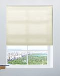 Calyx Interiors Cordless Honeycomb 9/16-Inch Cellular Shade, 24-Inch Width by 60-Inch Height, Light Filtering Cream