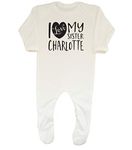 Shopagift Baby Personalised I Love My Sister Sleepsuit Romper White