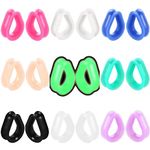 ANAZOZ Ear Gauges 9/16 for Men,Silicone Earrings for Women Multicolor 18 Pieces Ear Plugs Kit Water Drop