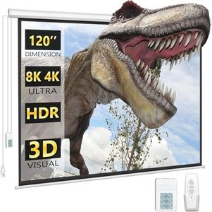 Vilro 120 inch Electric Motorized Projector Screen, 4K Ultra HD Compatible, Full HD 1080p, Remote Control, 16:9 Format (9ft (W) x5ft (H))