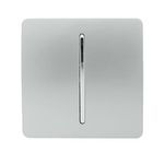 Trendi 1 Gang 2 Way Artistic Modern Glossy 10 Amp Rocker Tactile Light Switch Silver ART-SS2SI