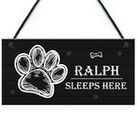 RED OCEAN Personalised Dog Sign SLEEPS HERE Plaque Pet Gift Home Decor