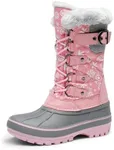 DREAM PAIRS Girls Faux Fur Lined Insulated Waterproof Winter Snow Boots Pink Kriver-1 Size 1 M US Little Kid