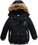 SOSOUL Boys Winter Down Jacket Coat Waterproof Faux Fur Hooded Parka Kids for 2-6 Years Teenage Snowsuit Outerwear