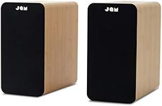 JAM Bluetooth Bookshelf Speakers - Compact, Mains Powered Dual Speaker System, Aux-in Function, Wireless Turntable Speakers, 4" Driver, High Definition Amplifiers, Richer Bass (Wood)