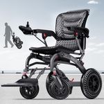 Easwe B20 Lightweight Electric Wheelchair for Seniors Foldable with Ergonomic Seat, 15/30 Miles Range Motorized Power Wheelchair, 500W Motors All Terrain Power Chair Portable (Amp Hours, 12)