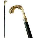 Antique Brass Walking Cane Stick with Unique Rabbit Head Handle Vintage Brown Wooden Cane Gift For Women Men (Ancient-Cobra)