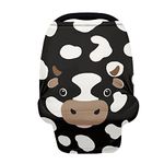 Wanyint Cow Print Car Seat Covers for Babies Cute Animal Cowhide Car Seat Cover for Boys Girls - Seat Canopy for Breastfeeding - Multi-use Carseat Canopy Cover