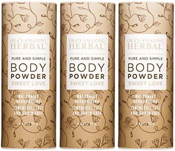 Sweet Love Body Powder, 3 pack, Ora's Amazing Herbal, Scented Talc Free Dusting Powder with Vanilla & Frankincense