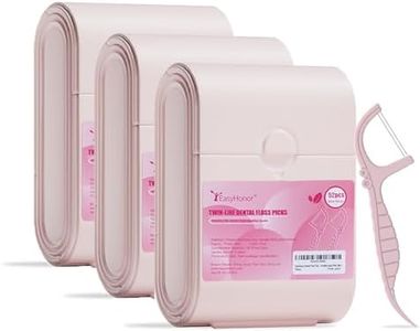EasyHonor Dental Floss Picks,Twin-Line Lemon Flavor Dental Flossers, Dual Action Flossing System, Easy Carry and Pick, 156 Count Floss Sticks in 3 Portable case.(Pink, Mint)