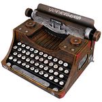 FOMIYES Classic Manual Typewriter Model Vintage Typewriter Figurine Iron Art Typewriter Ornament European Style Statue for Cafe Bar Home Wine Cabinet Decor Photo Prop Black