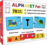 Play Poco Alphabet Fun Type 1-78 Piece Alphabet Matching Puzzle - 7 Different Ways to Play and Learn - Includes 78 Large Puzzle Cards with Beautiful Illustrations