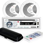 Pyle PLCDBT65MRW Bluetooth Marine Stereo Radio Receiver & Waterproof (2) 6.5'' Speaker Kit, CD Player