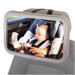 Baby Backseat Mirror For Car - Largest and Most Stable Mirror with Premium Matte Finish - Crystal Clear View of Infant in Rear Facing Car Seat - Safe, Secure and Shatterproof