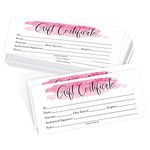 25 4x9 Pink Blank Gift Certificates for Business Gifts for Clients - Blank Gift Cards for Small Business Gift Certificates Christmas, Restaurant Gift Certificates for Spa Salon Gift Certificates