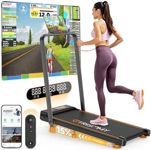 Trisomy Walking Pad with Incline, Walking Pad Treadmill for Home Office, Upgraded 3.5 HP Under Desk Treadmill 330Lbs Capacity, 4 in 1 Portable Walking Pad with Remote Control and APP, LED Display